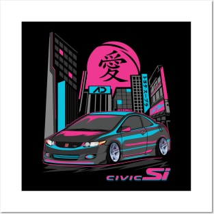 Black Honda Civic Si Posters and Art